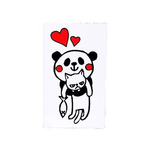KODOMO NO KAO 台灣經銷 (能藝) 【KODOMO NO KAO】森林系職人 木印章 有愛的熊貓與不情願的貓