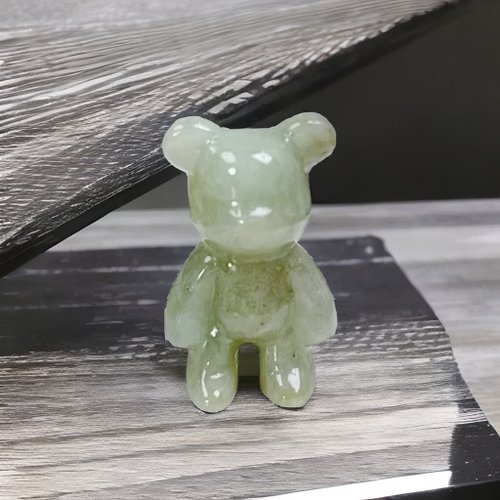 瓔珞珠寶盒 E.L.Jewelry Box 【熊熊玉見你】淡綠翡翠可愛小熊項鍊擺飾|天然緬甸翡翠A貨|送禮
