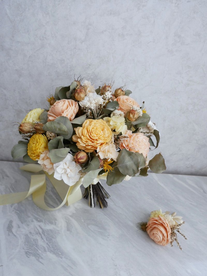 Natural dried flower bouquet [Queen's Mark] shared bouquet/customized/bridal bouquet - Dried Flowers & Bouquets - Plants & Flowers Orange