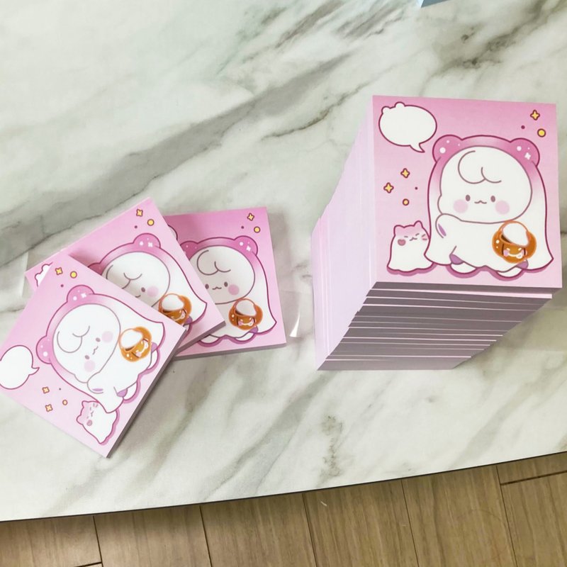 Ghost Pink Berry memopad - Korean Cute Diary note pad (lintam) - 便條紙/便利貼 - 紙 粉紅色