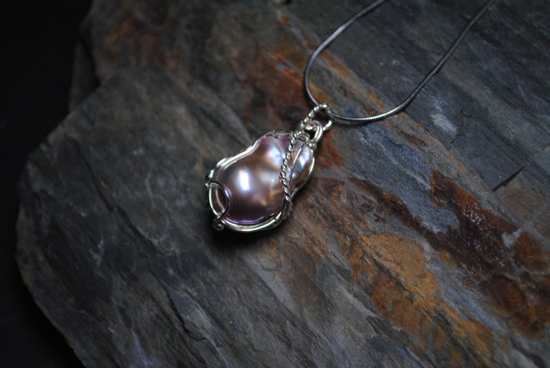 Baroque Pearl Sterling Silver Necklace - สร้อยคอ - เงินแท้ สีเงิน