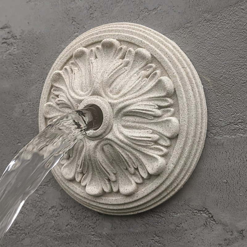 water spout rosette cast stone - 壁貼/牆壁裝飾 - 其他材質 白色