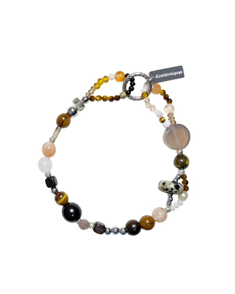 Chestnut Gemstone Bracelet 048 - 手鍊/手環 - 寶石 咖啡色