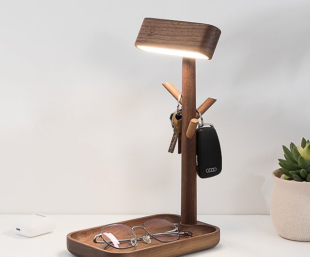 Lampe de table nordique rechargeable socle finition bois ø15cm LIL