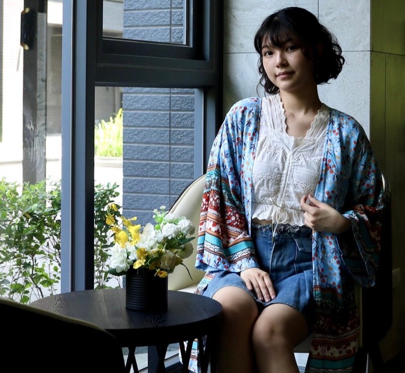 泰國丨民族輕外套-藍風之舞 - 女大衣/外套 - 其他材質 藍色