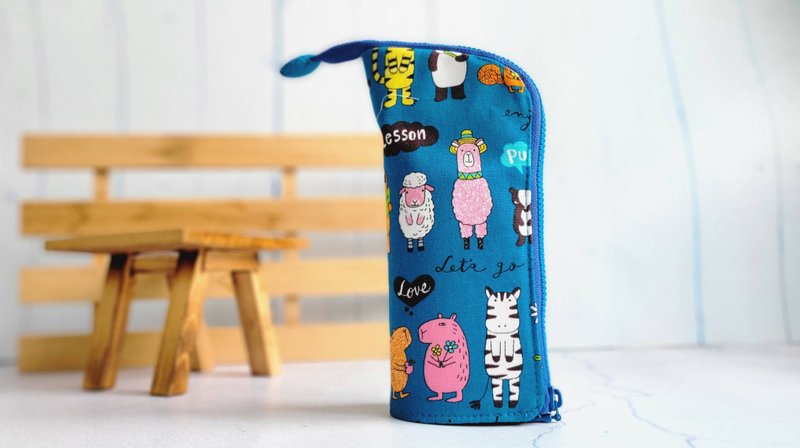 Animal Collection Vertical Pen Case--Graduate Day Exchange Gift Japanese Cotton Production - Pencil Cases - Cotton & Hemp 