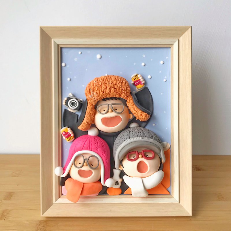 Like Yan Clay Photo Frame You Me He Couple Family Portrait Best Friends - Customized Portraits - Clay Multicolor