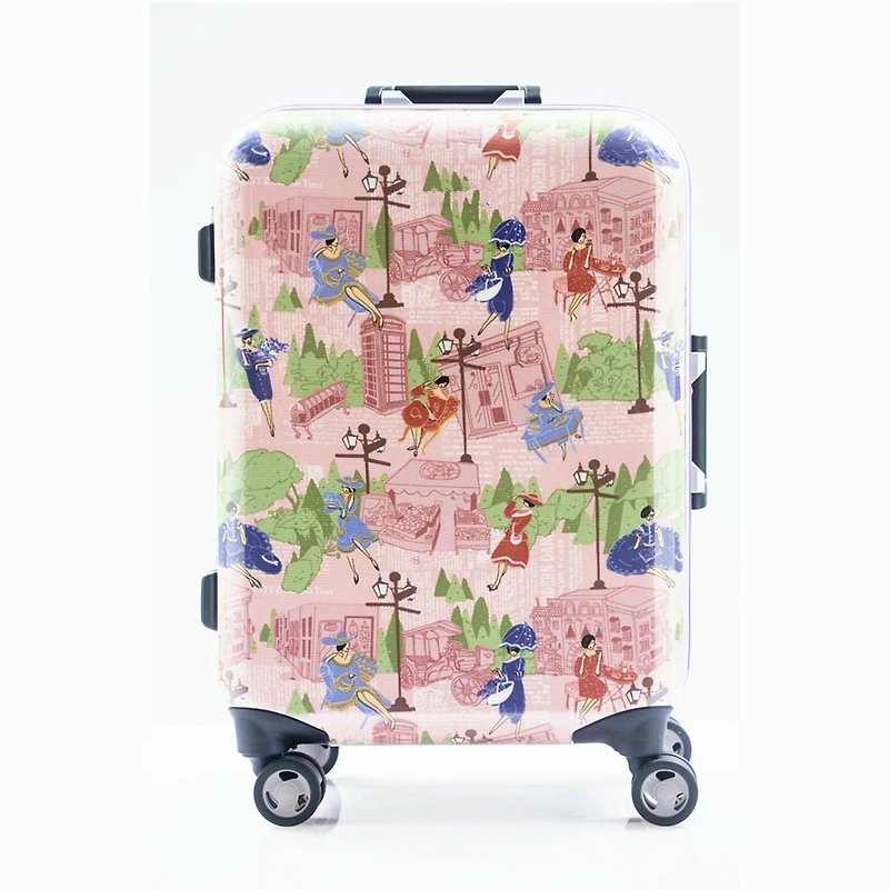 Fashion life pink - handmade printed fashion aluminum frame 20 吋 luggage / suitcase - Luggage & Luggage Covers - Aluminum Alloy 
