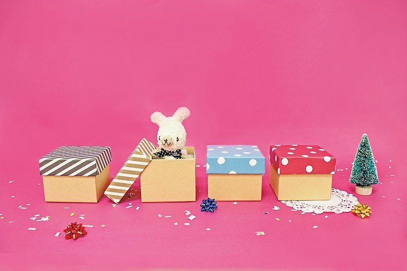 Boge stationery x geometric wind series [gift box S] four colors - Gift Wrapping & Boxes - Paper Multicolor