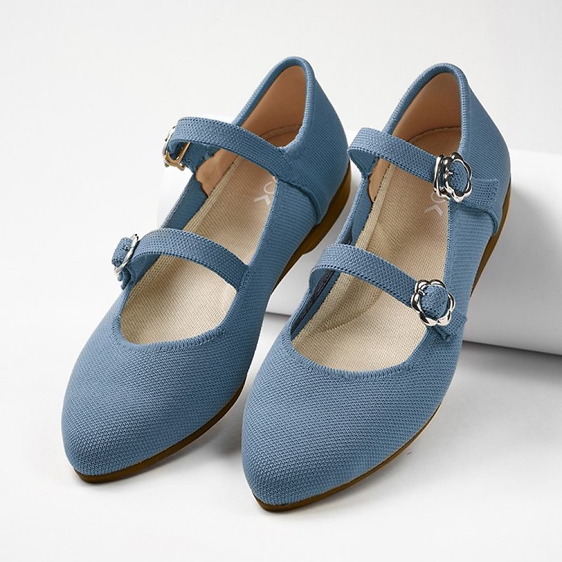 Daisy Flats Blue - Mary Jane Shoes & Ballet Shoes - Polyester Blue