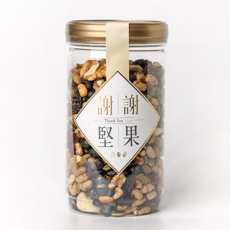 【Vibrant Comprehensive Fiber Fruit】(sealed jar)(mix and match a variety of unflavored nuts, dried fruits and nuts)(vegetarian) - ถั่ว - พลาสติก สีทอง