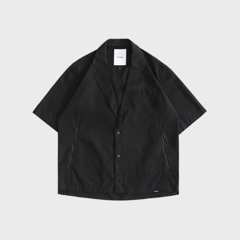 DYCTEAM - ORGANIC COTTON 防潑水機能_短袖襯衫西裝外套 - 男夾克/外套 - 其他材質 黑色