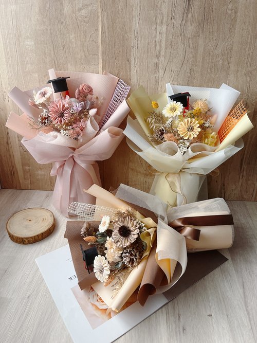 J.H. Floral Design 花藝工作室 【中款畢業花束】乾燥花束/向日葵/畢業花束/畢業禮/太陽花
