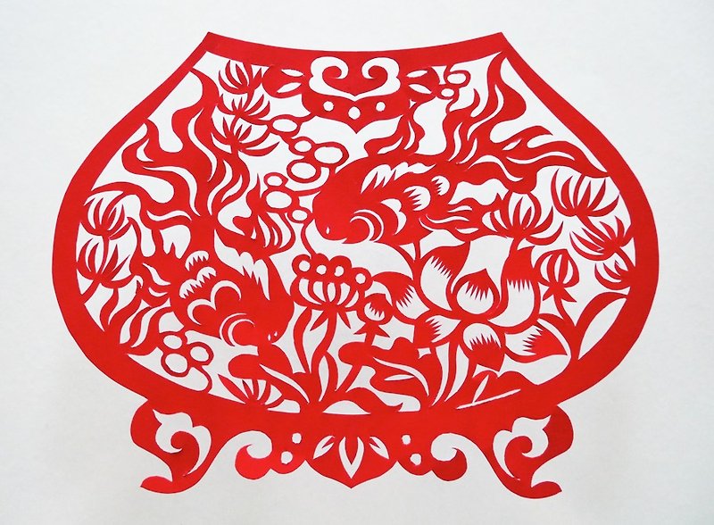 剪紙-testicles Mando [so that you blessed with a lot of the goods] - Posters - Paper Red