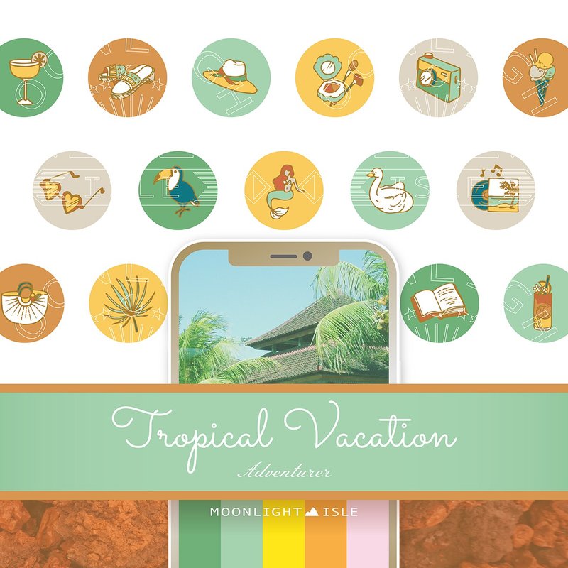 Tropical Vacation 探險家 |夏日冒險插畫IG限動圖示| 立即下載 - 電腦手機桌布/貼圖/App 圖示 - 其他材質 