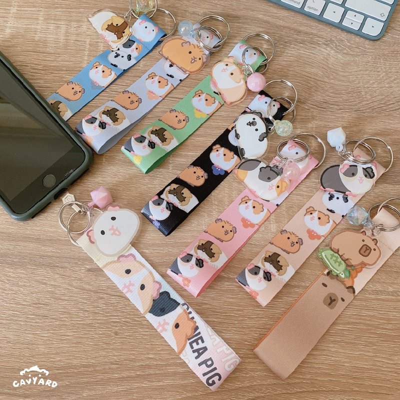 Guinea pig capybara short rope charm mobile phone rope / charm / key chain - เชือก/สายคล้อง - วัสดุอื่นๆ 