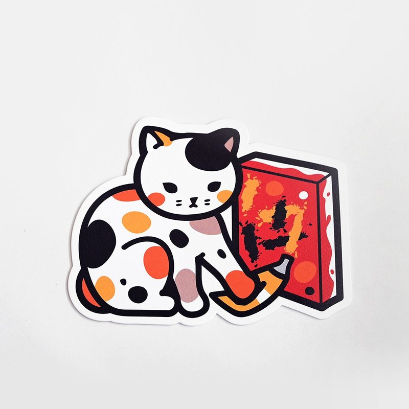 貓就是這樣用文具明信片 畫布 - 卡片/明信片 - 紙 橘色