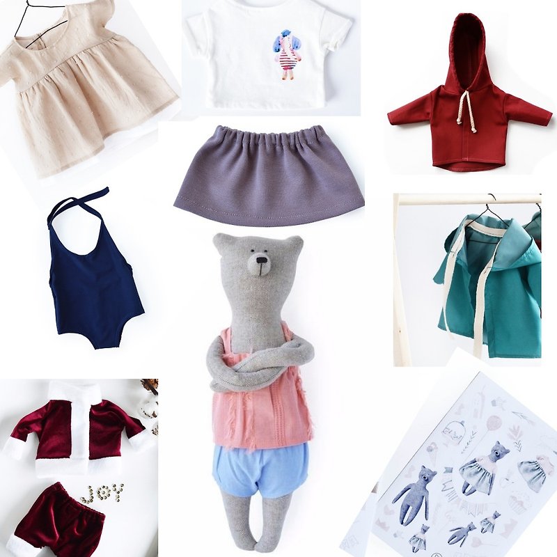 PK bearsI Emily bear - Stuffed Dolls & Figurines - Cotton & Hemp Red