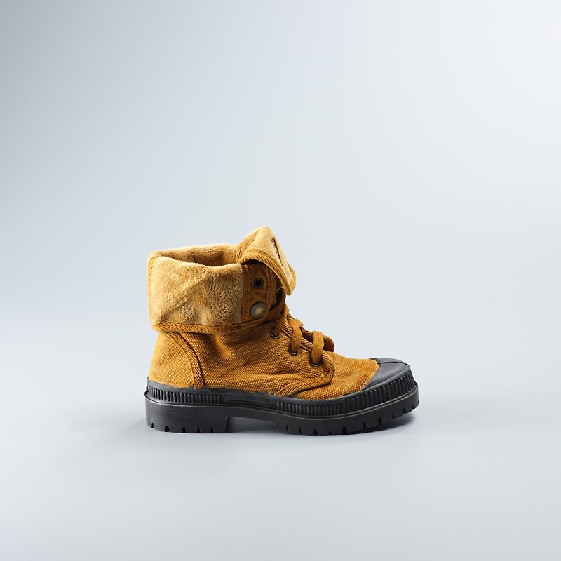 西班牙帆布鞋 冬季刷毛 黃色 黑頭 洗舊  860777 童鞋尺寸 - 男/女童鞋 - 棉．麻 黃色