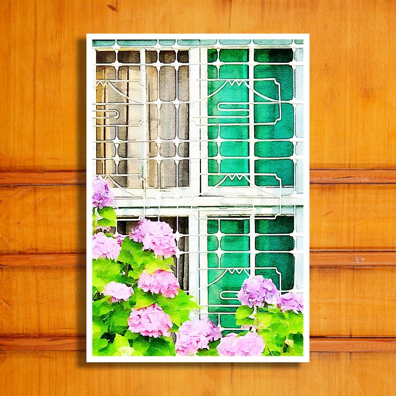 オールドハウスヤン - アイアン窓フラワーポストカード1-151 - カード・はがき - 紙 ホワイト