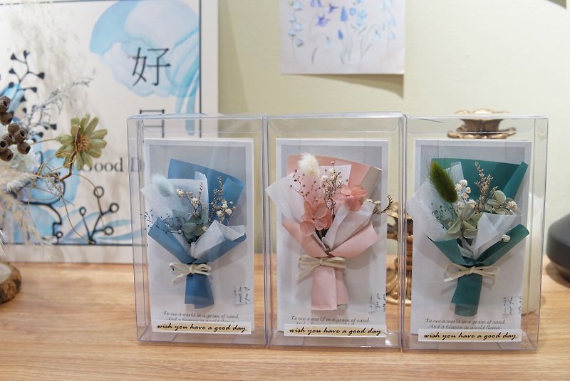 Mini Bouquet Card 3 Color Set - ช่อดอกไม้แห้ง - พืช/ดอกไม้ หลากหลายสี