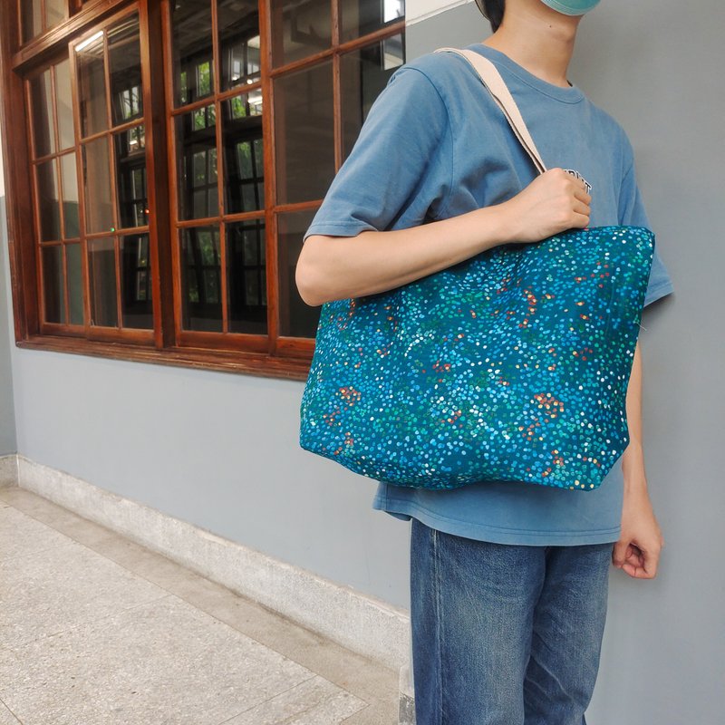 Gorgeous flowers-three-dimensional tote bag-Japanese designer series - Handbags & Totes - Cotton & Hemp Blue