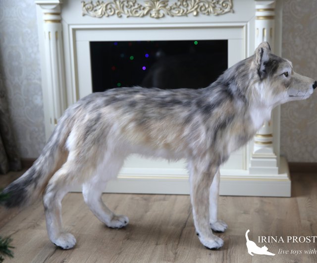 Life size 2025 wolf plush