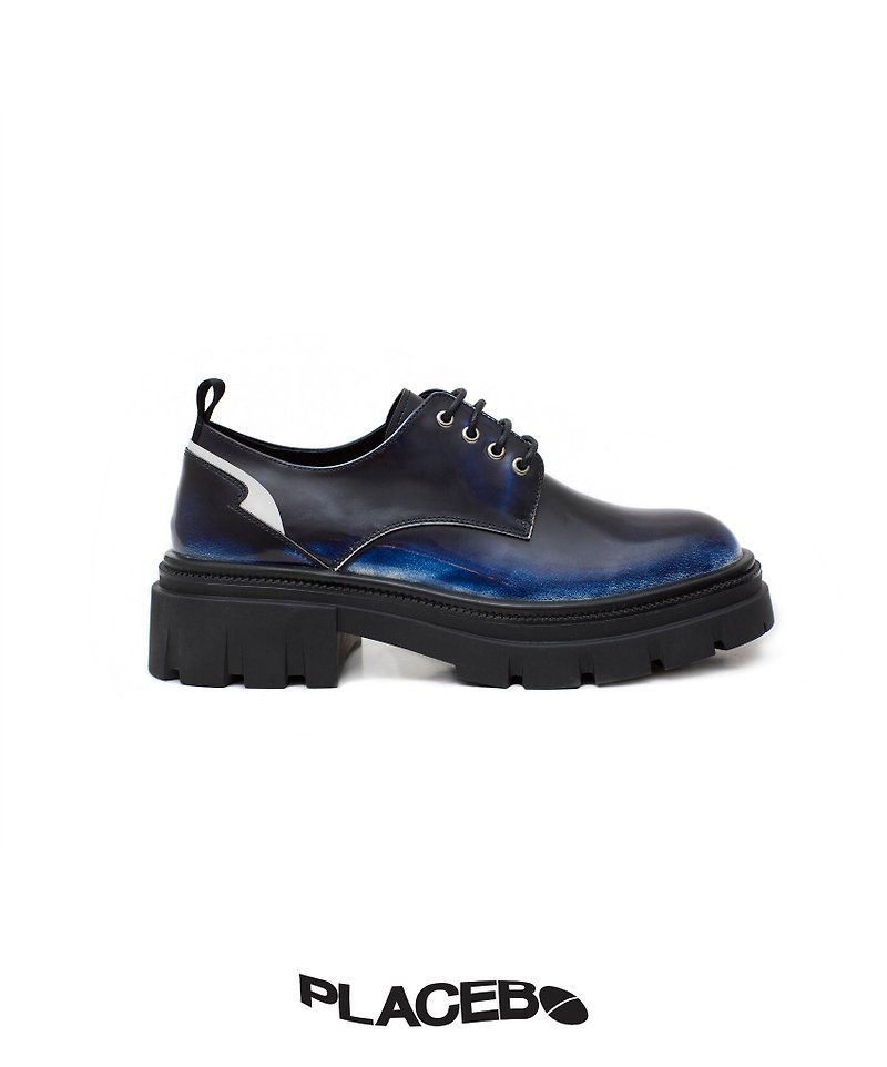 PLACEBO BLUE RAZER LACEUPS - Women's Leather Shoes - Waterproof Material Blue