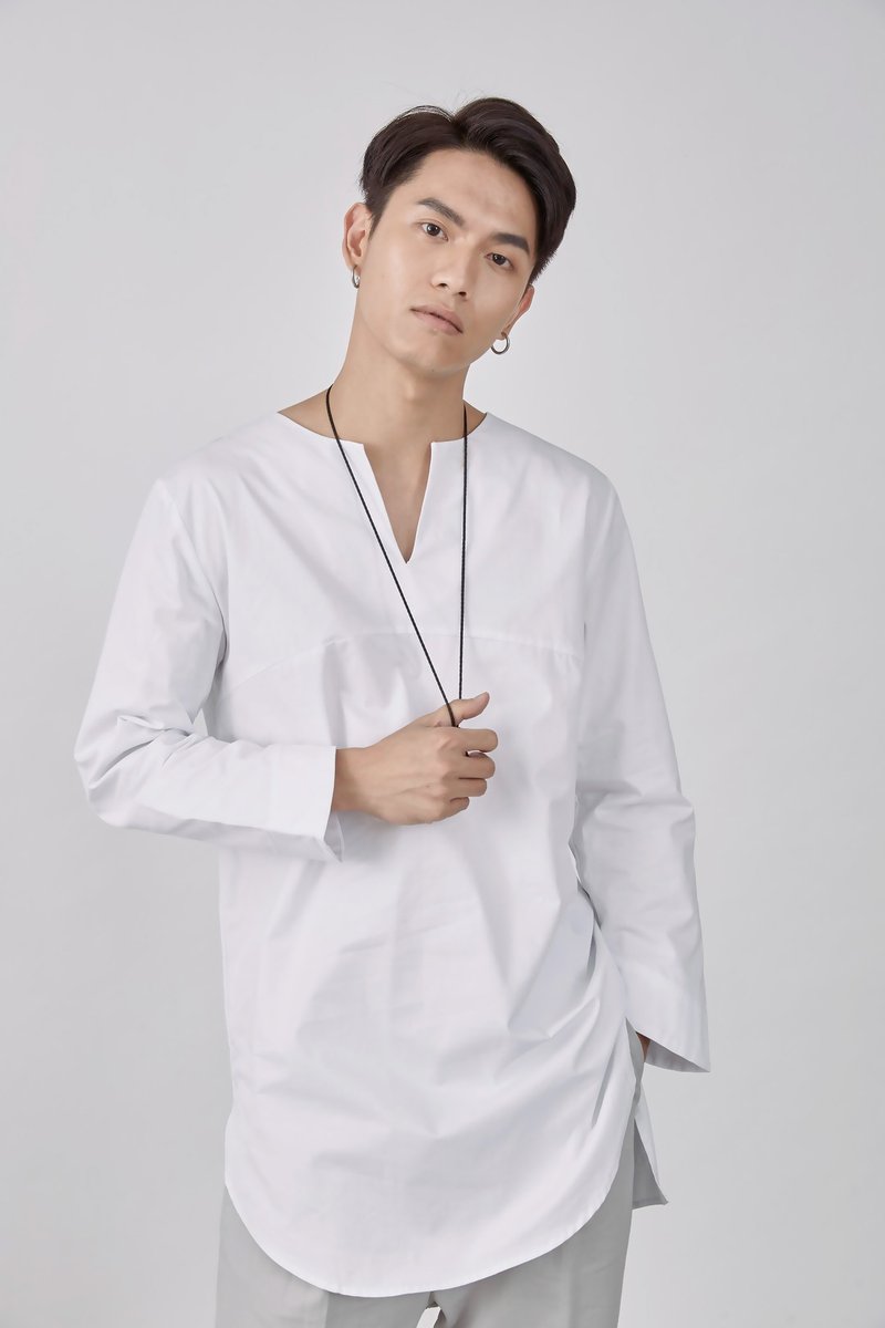 小開領襯布上衣#9082 - 男襯衫/休閒襯衫 - 棉．麻 