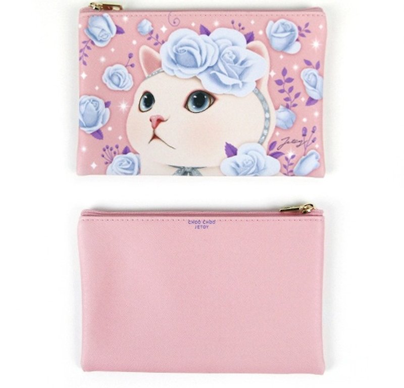 Jetoy, Sweet Cat II Lightweight Universal Bag _Blue rose - Toiletry Bags & Pouches - Other Materials Pink