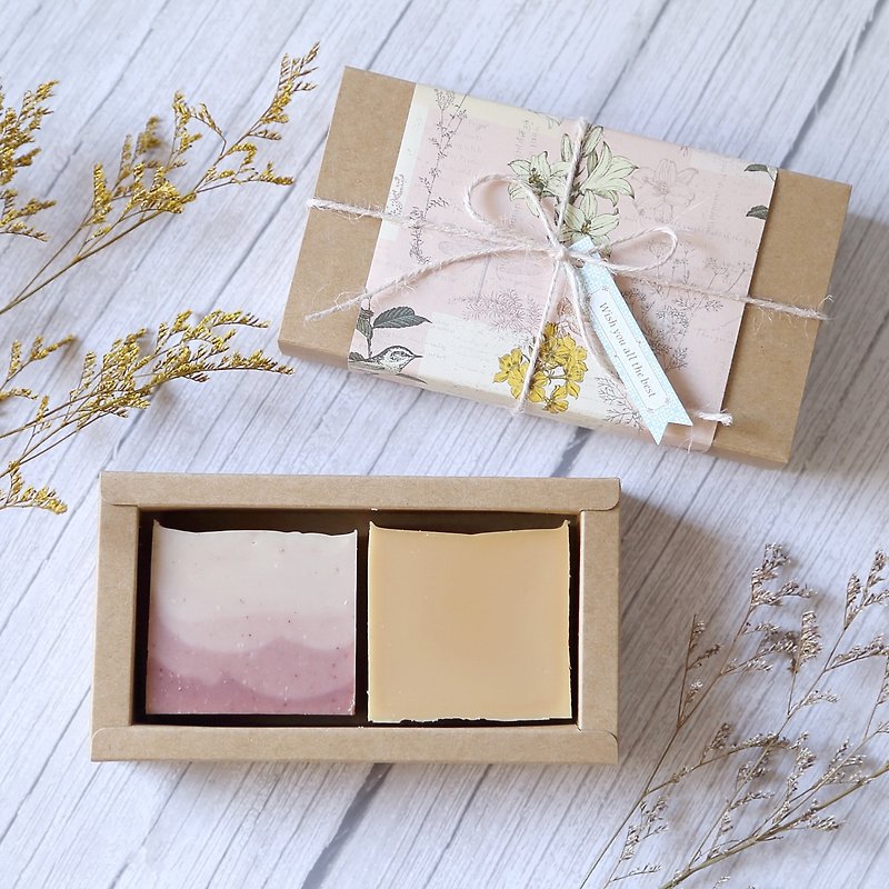 【Gift Box】Pink Sweet Small Gift Box // Handmade Cold Soap - Facial Cleansers & Makeup Removers - Eco-Friendly Materials Multicolor