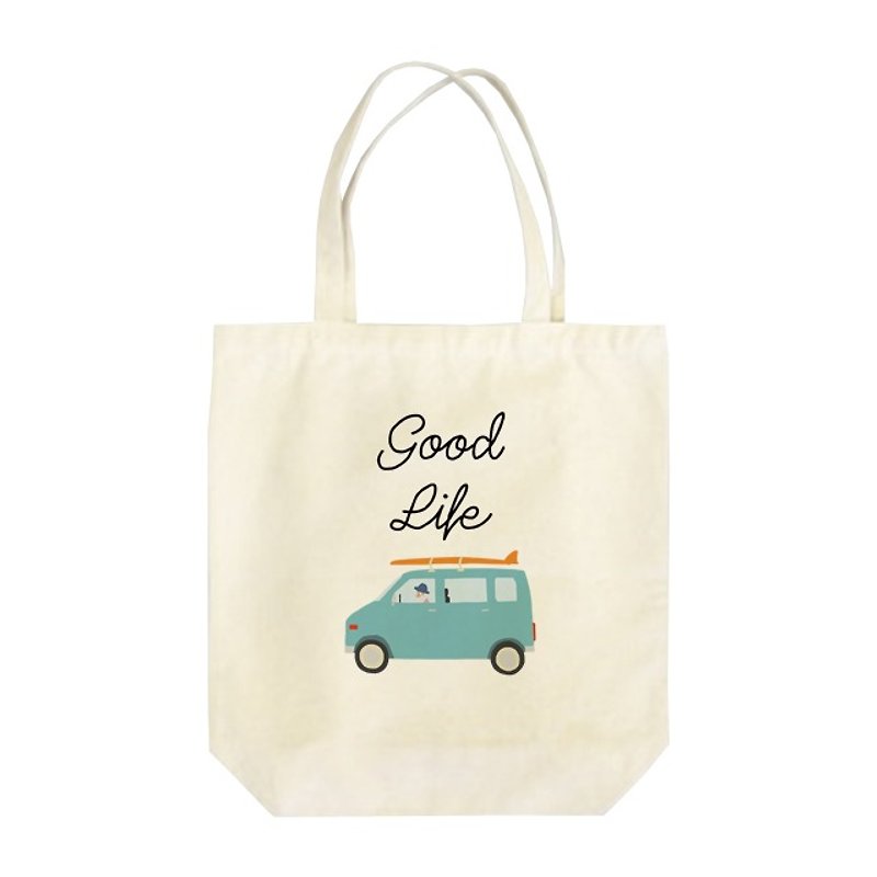 Good Life #4 Tote Bag - กระเป๋าถือ - ผ้าฝ้าย/ผ้าลินิน 