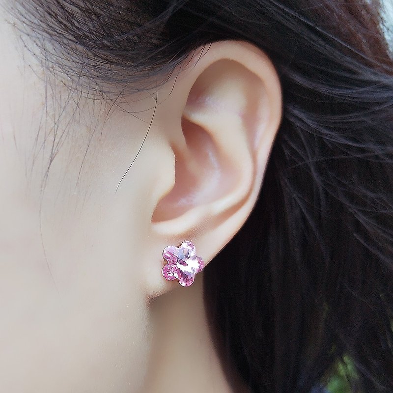 Flora Piercing Earrings / Flora Earrings Earrings Swarovski Crystal - ต่างหู - เครื่องเพชรพลอย หลากหลายสี