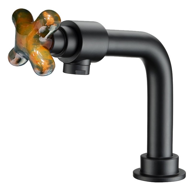 Colorful Artistic Ceramics Ceramic Craft Kiln Brown Black Single Hole Faucet - Bathroom Supplies - Other Materials Brown