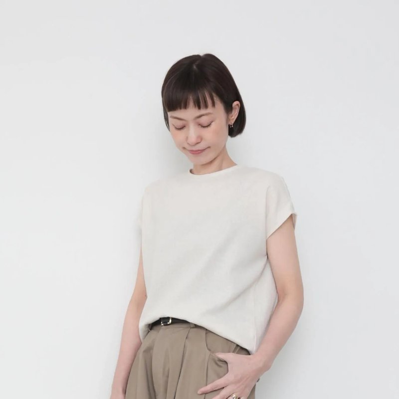 OMAKE.jp 後褶連袖上衣t.f.t.r.Tops 原色 - 女上衣/長袖上衣 - 棉．麻 白色