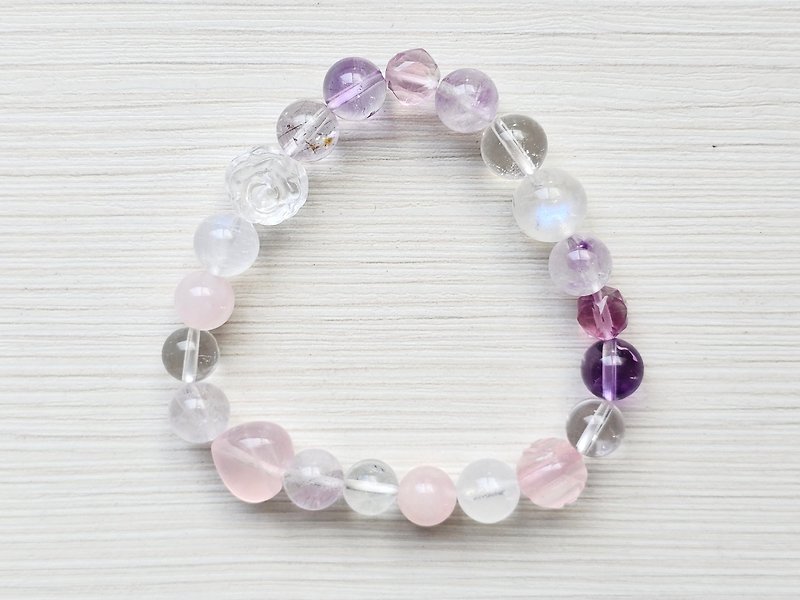 Super dreamy pink moonlight bracelet - Peach Blossom Popular Style - Bracelets - Crystal 