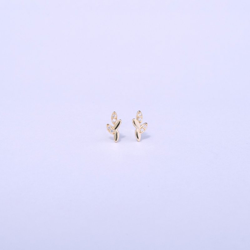 [New Product] Harvest wheat earrings in sterling silver. Two colors available, can be changed to clip-on type - ต่างหู - เงินแท้ 