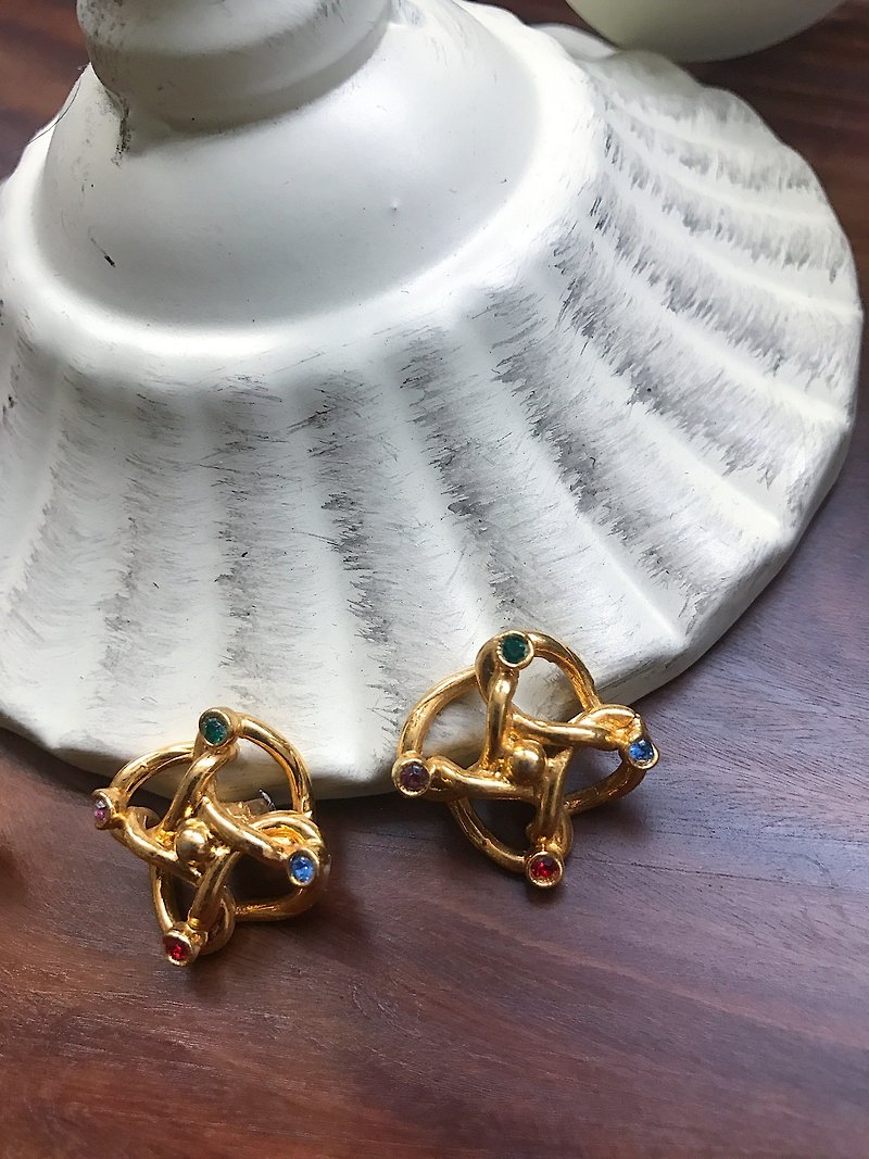 維多利亞寶石 - 耳環/耳夾 - 其他金屬 金色