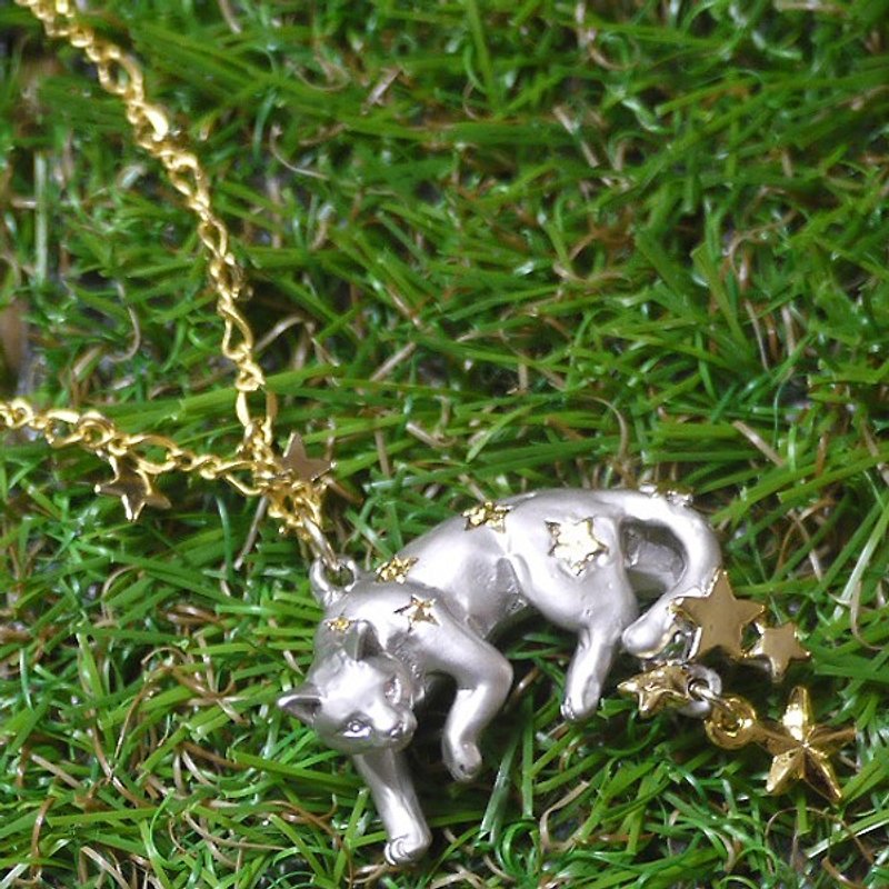 Night Cat night cat / necklace NE 339 - Necklaces - Other Metals Silver