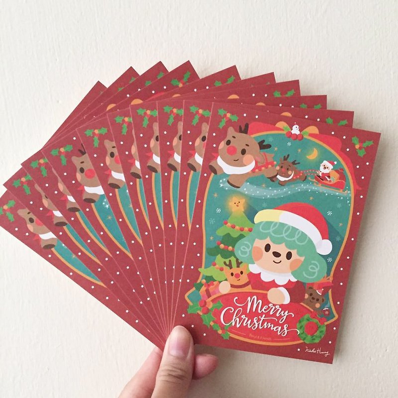 聖誕慶典(紅)歡樂組(十張一組) - 卡片/明信片 - 紙 紅色