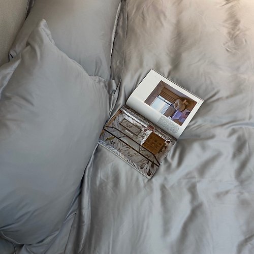 ROZZ ｜高級訂製家飾寢具 100%天絲簡約床包四件組—青木棕灰/銀灰色/質感床包