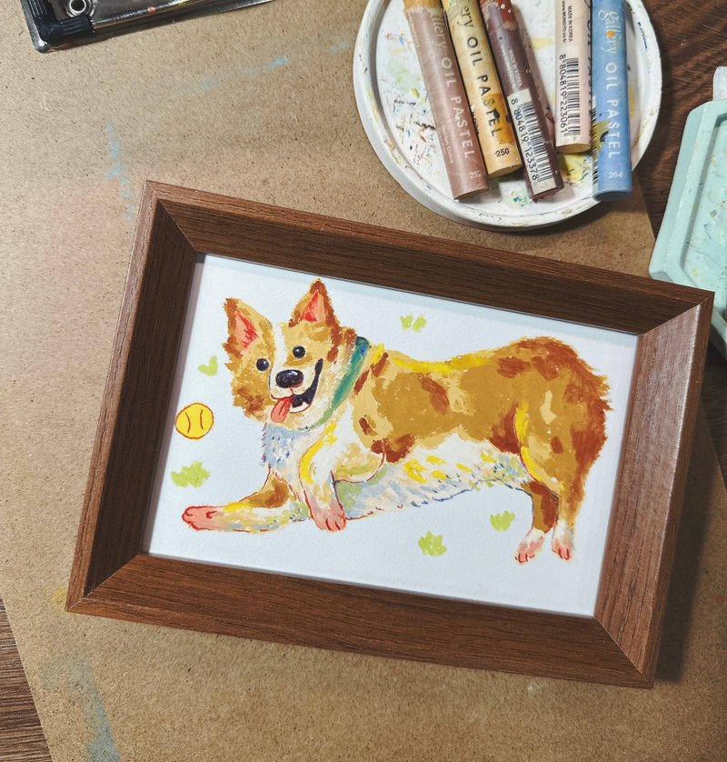 【 Winnie 】寵物似顏繪  插畫訂製  寵物插畫  寵物客製 - 似顏繪/客製畫 - 紙 橘色