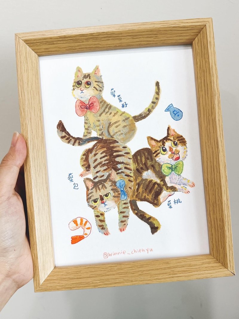 【 Winnie 】寵物似顏繪  插畫訂製  寵物插畫  寵物客製 客製化 - 似顏繪/客製畫 - 紙 橘色