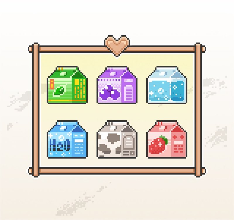 Twitch表情符號贴图/忠誠點數獎勵/可愛像素風/飲料 - 電腦手機桌布/貼圖/App 圖示 - 其他材質 