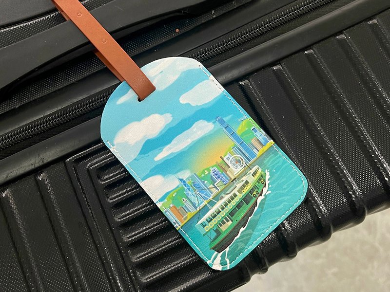 【Victoria Harbor】Luggage Tag丨Hong Kong Features丨Amazing Studio - Luggage Tags - Faux Leather Multicolor