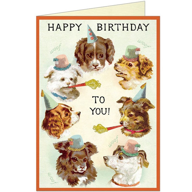 Cavallini & Co.  GREETING CARD 生日卡(大)_狗狗派對 - 卡片/明信片 - 紙 多色