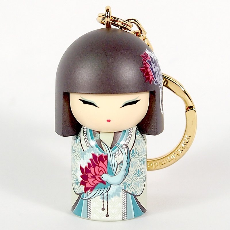Key ring-Azumi kind and gentle [Kimmidoll and blessing doll key ring] - Keychains - Other Materials Blue