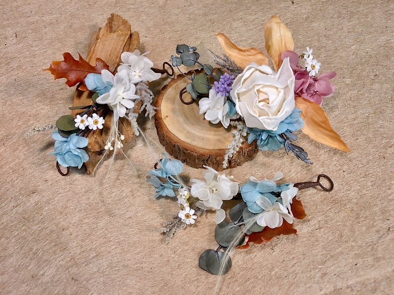 Dry Flower Jewelry [Ris Carlo] New Secret Jewelry Dry Flower Hair Accessories Bridal Hair Accessories Hand Dyed Floral Ornaments - เครื่องประดับผม - พืช/ดอกไม้ 
