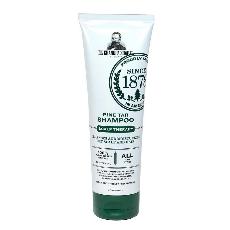 Grandpa Miracle Pine Tar Healthy Scalp Purifying Deodorizing Shampoo 8oz - แชมพู - วัสดุอื่นๆ สีเขียว