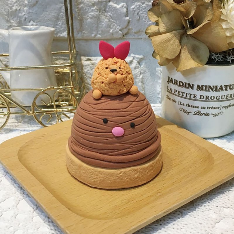 Parent-child clay material package corner dessert series-Tonkatsu Montblanc clay material package - Pottery & Glasswork - Clay Multicolor